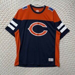 NFL Chicago Bears Football Jersey Shirt Mens Sz XL OTS Brand Navy Blue Orange